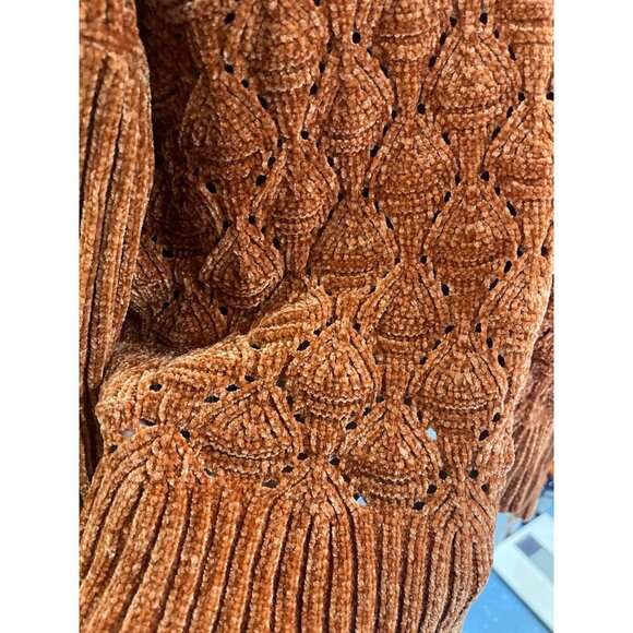 Rust‎ Orange Chenille Sweater By Moral Fiber Women’s Sz L - Picture 3 of 13